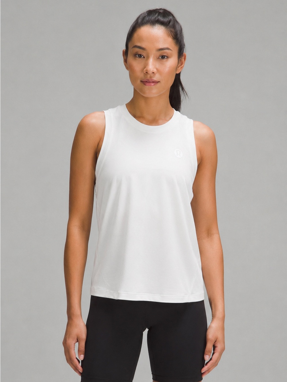 Lululemon Cotton-Blend Logo Training Tank Top Bone Size 8
